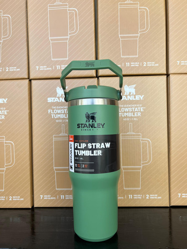 Termo Stanley Flip Straw Tumbler 887 Ml - Original Usa Verde Musgo