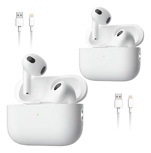 2 Pcs Audífonos Bluetooth Compatible Iphone Xiaomi Android Blanco