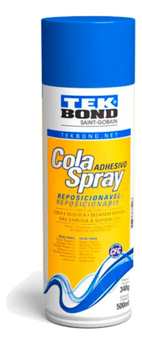 Pegamento en aerosol reposicionable, 340 g y 500 ml, Pegamento líquido Tekbond 21593006200