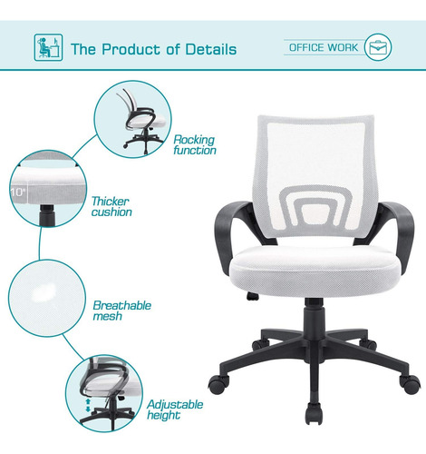 Devoko Silla De Oficina Silla De Malla Giratoria Con