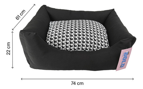 Cama Para Perros Bold Dog Bed Neo Black Houndtooth Medium