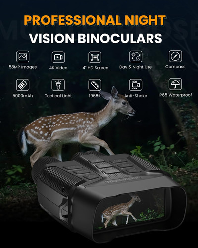 Gafas De Visión Nocturna Con Batería Recargable 5000 Mah