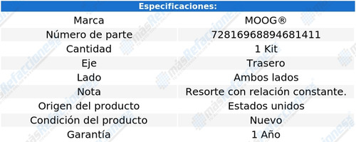 Par De Resortes Traseros Chevelle L6 3.8l 1968 Moog