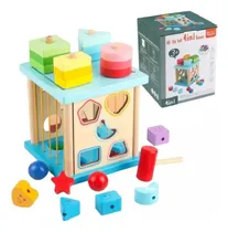 Comprar Cubo Didactico De Encaje Multifuncional 4 En 1 Madera