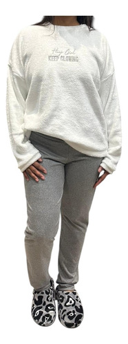 Pijama Manga Larga Invierno Corderito Glitter So Glow 11749
