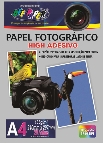 2 Papel Fotografico Inkjet A4 High Adesivo 135g C/20