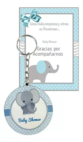 10 Pz Recuerdo Baby Shower Bautizo Cumple Elefante Llavero