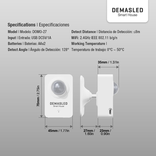 Sensor De Movimiento Inteligente Wifi Smart House X10