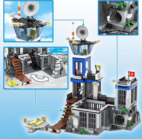 Juego De Bloques De Construcción De Isla De Prisión De Polic