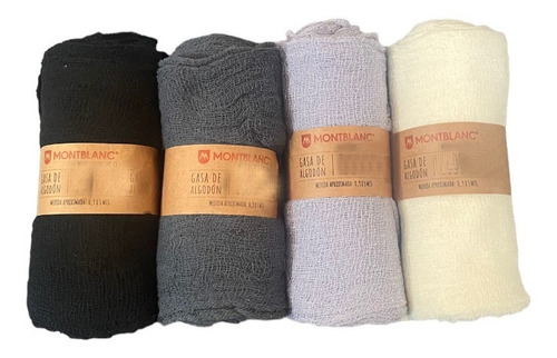 Imagen 2 de 6 de Manualidades Textil Gasa Color 5 Metros Negros Y Grises