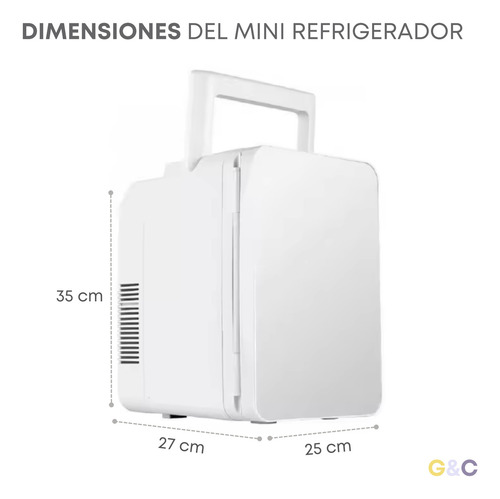 Mini Refrigerador 12 L Portatil Skincare Bebidas Porta Leche Color Blanco