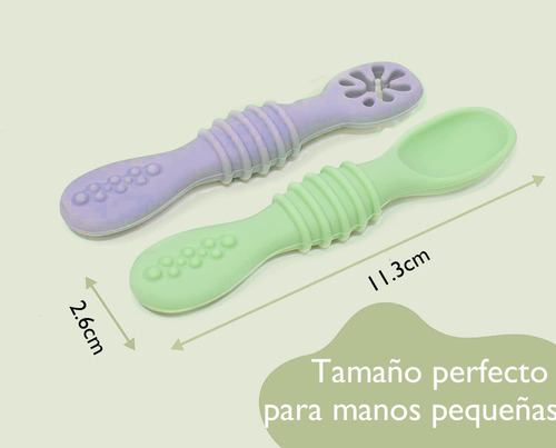 Juego De 6 Cucharas Masticables De Silicona Arcoíris