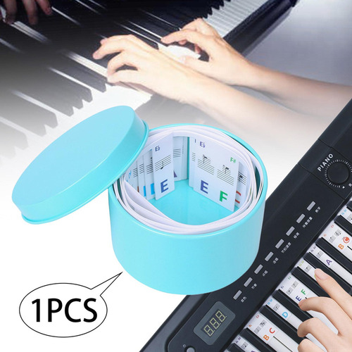 4 Etiqueta De Chave De Piano 61 Teclas Aprendendo Colorida