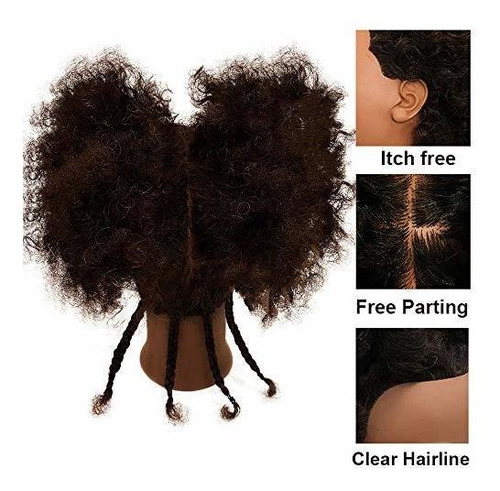 Maniqui Cabeza Cabello Natural Marrón 22 Cm N2 Marrón Oscuro