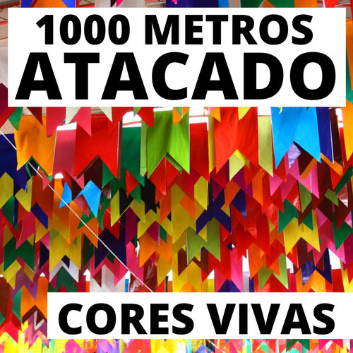 Kit Com 1000 Metro Bandeirinha Bandeira Festa Junina Atacado