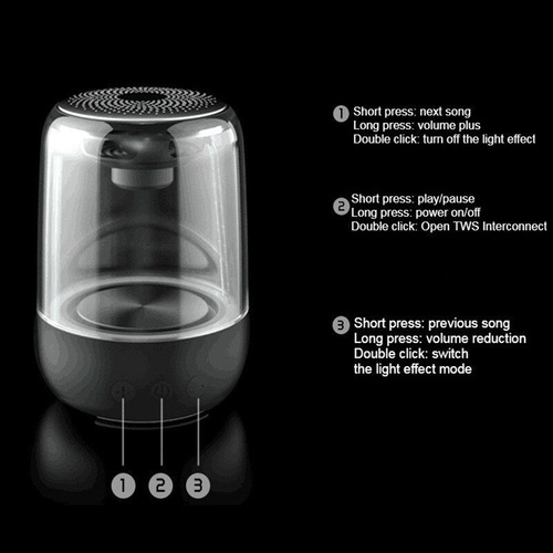 Bocina Bluetooth Inalámbrico C7 Con Luces De Colores Led2023