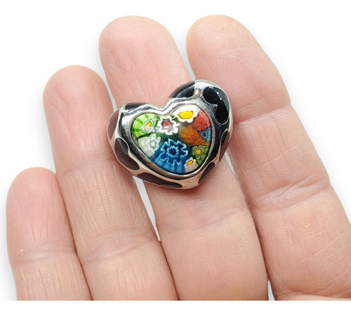 Anillo Acero Quirurgico Cardinal Corazon Multicolor