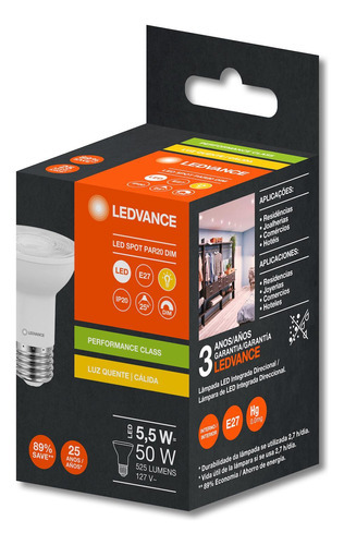 12 Lampadas Led Par20 Dim 5,5w 2700k 525lm 127v G4 - Osram