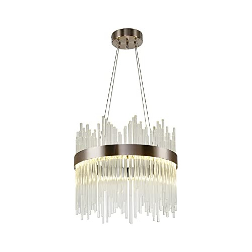 Modern Crystal Chandelier, Ledround Crystal Hanging Cei...