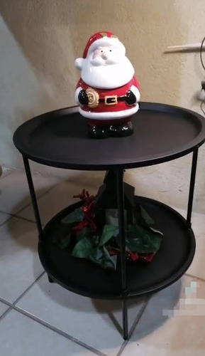 Mesa Auxiliar 2 En 1 Elegante Con Bandeja Charola Removible Negro