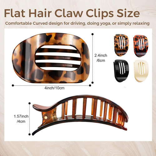 4 Pcs De Pinzas Para El Pelo, Pinzas Planas Para El Pelo