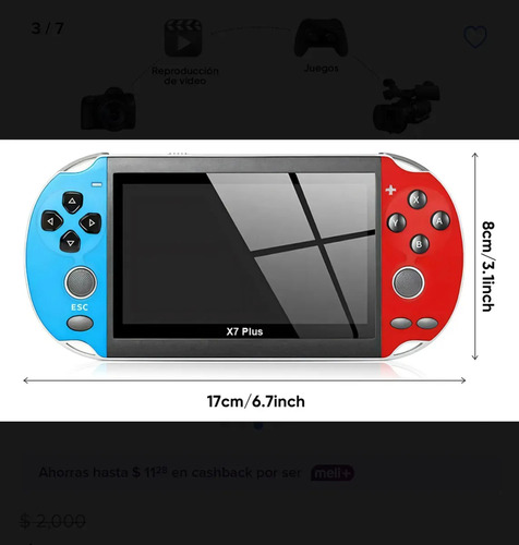 X7 Plus Dual Rocker Pantalla Grande Consola De Juegos De Man