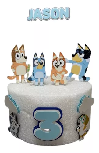 Cake Topper Bluey Adorno Torta Cumpleaños