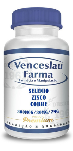 Zinco Quelato 30mg Selenio 200mcg Cobre 2mg Com 120 Caps