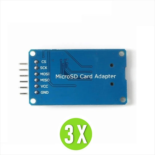3 X Módulo Lector De Micro Sd Para Arduino, Raspberry Pi,