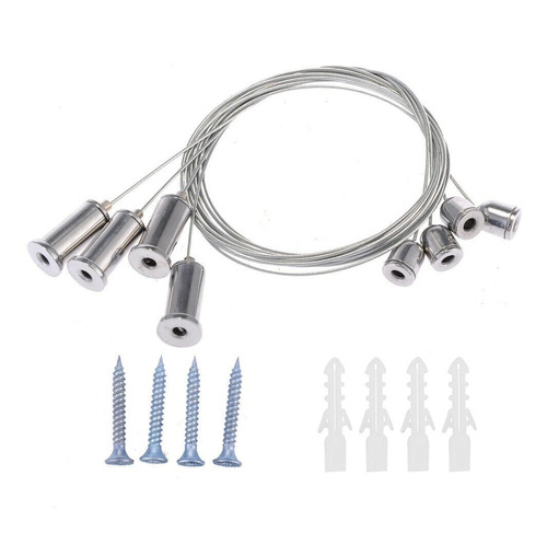 Pack 4x Kits: Accesorio Cables Para Suspender 2m Panel Led 