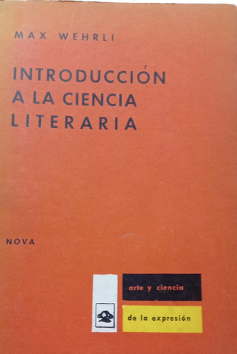 Max Wehrli Introducción A La Ciencia Literaria