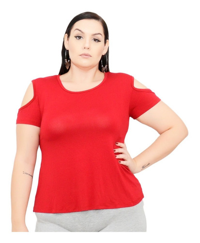 Roupa Feminina Blusa Bata De Malha Viscolycra Plus Size