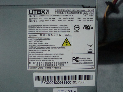 Fuente De Poder Para Pc Liteon Ps-6301-08a 300w