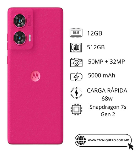 Motorola Edge 50 Fusion Rosa + Bocina Portátil G-tide Sh20 Rosa