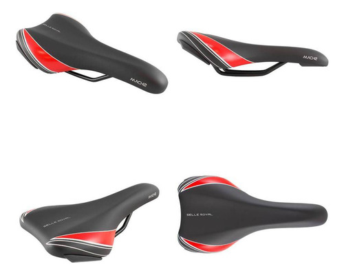 Banco Selim Bicicleta Selle Royal Mach2 Rvs Preto / Vermelho