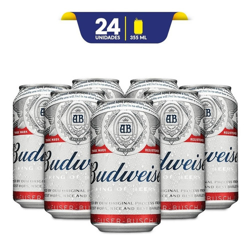 Cerveza Clara Budweiser, 24 Latas 355ml C/u