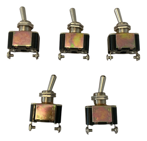 Tecla Llave Palanca 1 Punto On/off Metalica X 5 Unidades !!