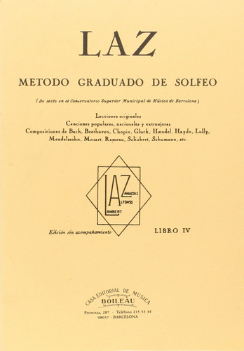 Libro Laz:método De Solfeo