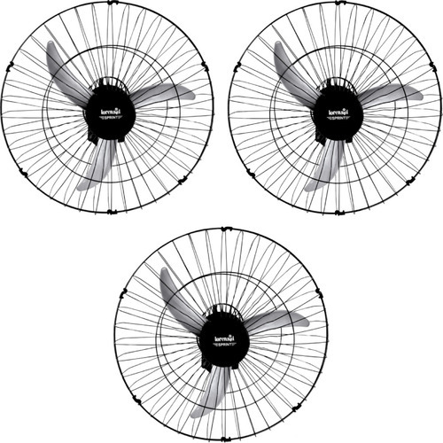 Kit 3x Ventilador De Parede Loren Sid Tufão 60 Cm Preto Cor Das Pás Cinza Frequência 60hz Material Das Pás Plástico Quantidade De Pás 3 110v/220v