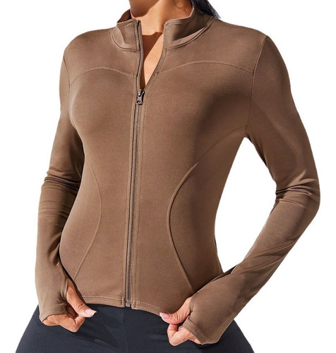 Abrigo Corto Yoga Mujer Chaqueta Deportiva Con Cremallera