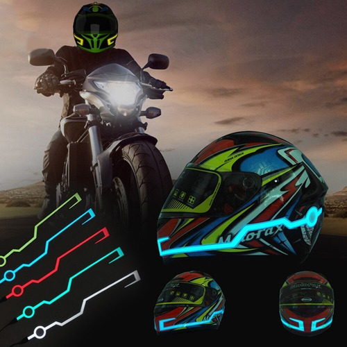 Cintas Tiras Led Adhes. Tunea Tu Casco Moto + Seguridad T128