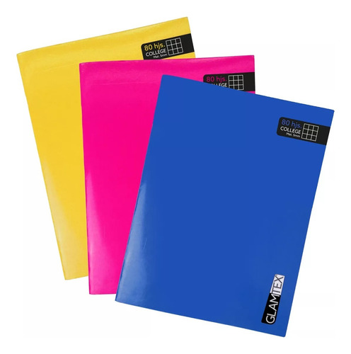 Cuaderno College, 80hjs Matematicas 5mm, 8 Unid Colores Glam