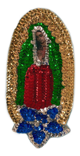 Parche Virgen De Guadalupe De Lentejuela Tamaño Grande