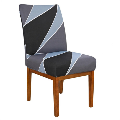Kit 6 Capas Cadeira Jantar Elastex Luxo Decoração Elegante Cor Geo Urbana Desenho Do Tecido Estampado