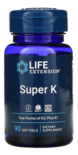 Life Extension Super Vitamina K1 E K2 Mk7 E Mk4 90 Caps