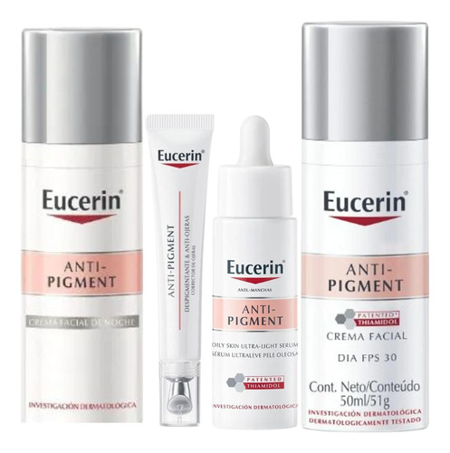 Eucerin Combo Rutina Crema Dia + Noche + Serum + Contorno