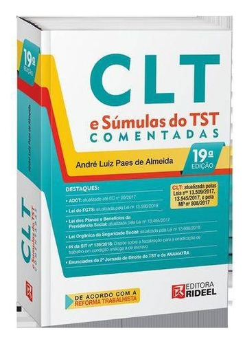 Clt E Súmulas Do Tst Comentadas 19ª Edição