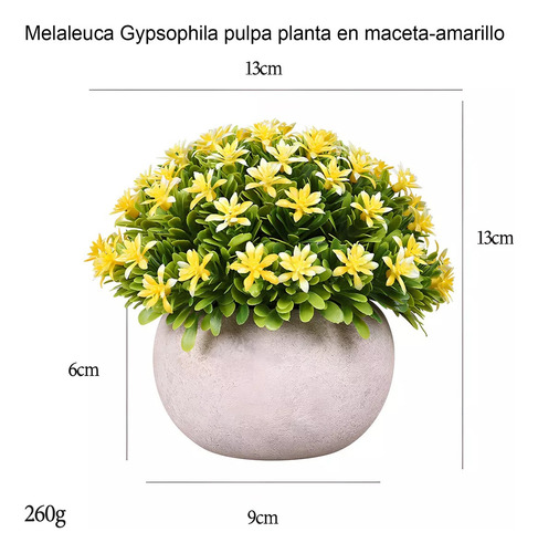 Plantas Artificiales Flor Bonsai En Macetas Decoración 6pcs