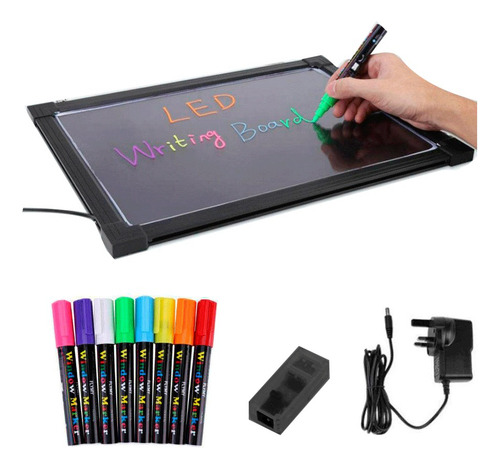 Pizarra Led Publicitaria Luces Neon 60x40+8 Plumónes