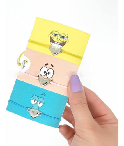 Pulsera Para Compartir Bob Esponja 3 Amigos 